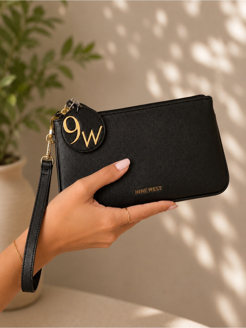 Nine West Elegant Black Wristlet